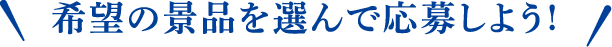 希望の景品を選んで応募しよう！